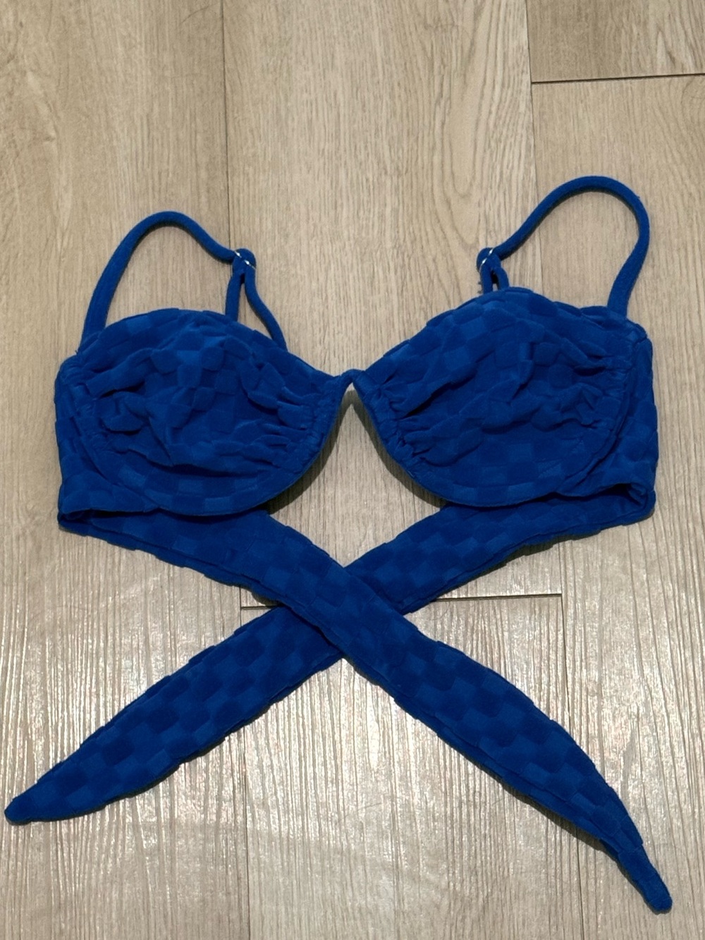 Bydee Blue Women's Bikini Top with Underwire
